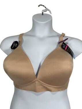 Bali Comfort Cool Fabric Wireless Bra Style DF3460 2XL Beige Adjustable Straps